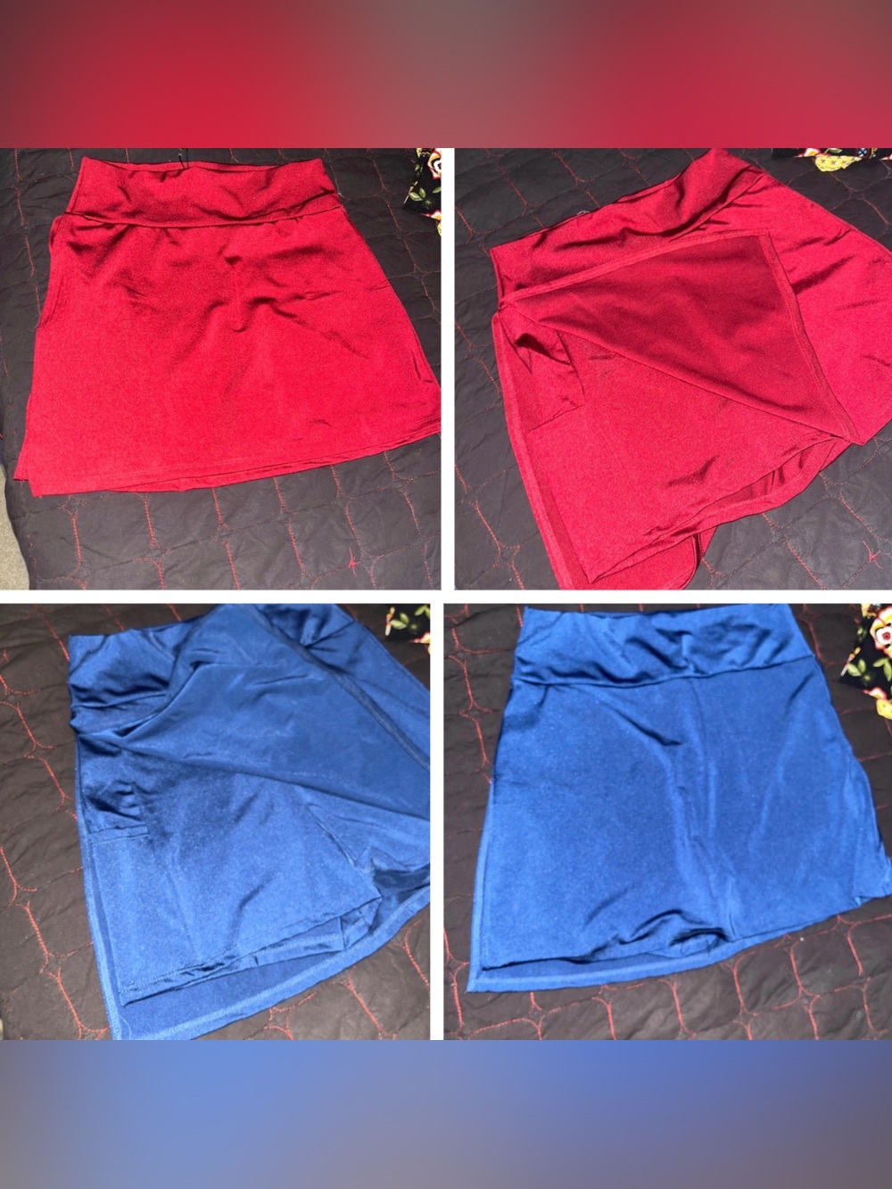 Fashion Nova Athletic Skorts - Red & Royal Blue